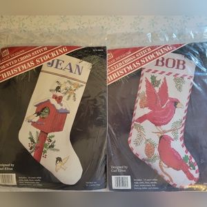 Banar design counted cross stitch Xmas stocking kits..set of 2 NEW